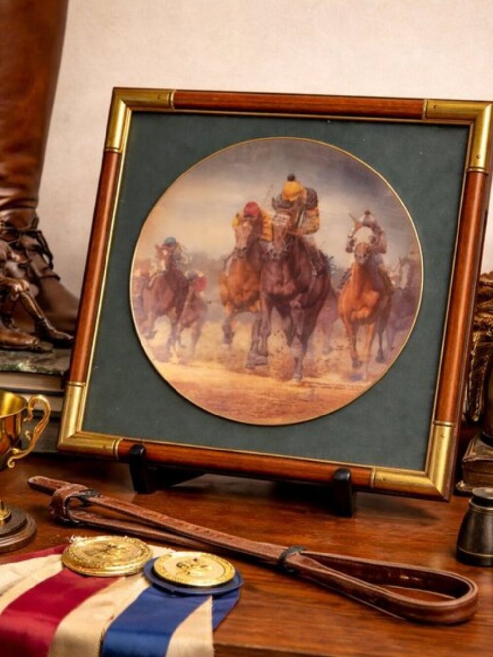 Kentucky derby equestrian vintage plate
